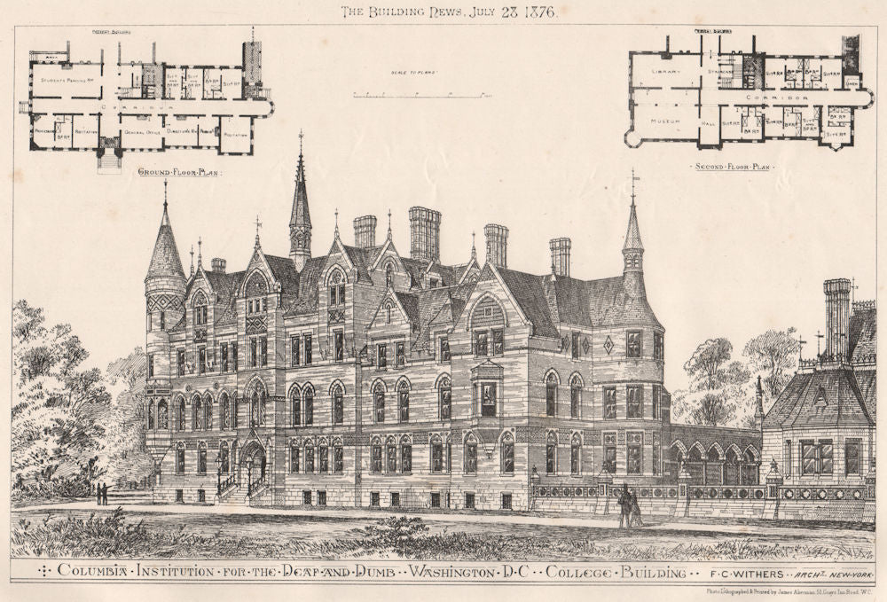 Columbia Institution for the Deaf & Dumb, Washington D.C.; FC Withers Archt 1876